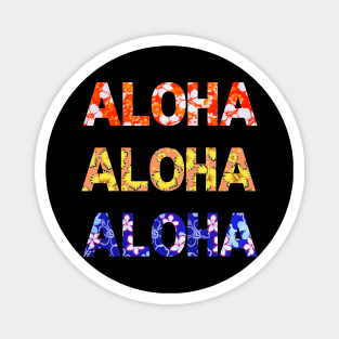 Aloha: Hawaiian hibiscus flower letter patterns Magnet